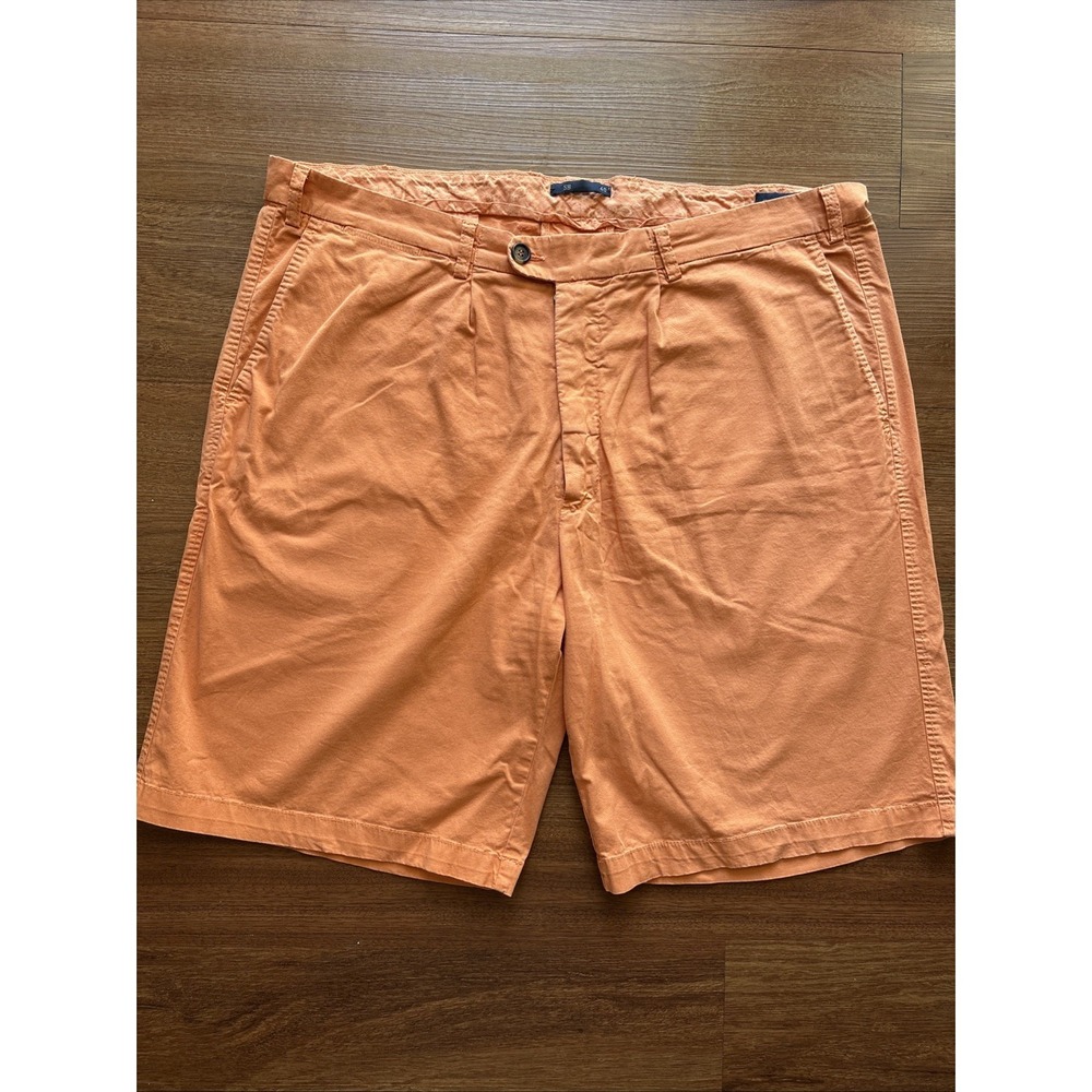 Scott Barber Shorts Mens 40 Made In Italy Coral Chino Stretch Cotton Flat Front